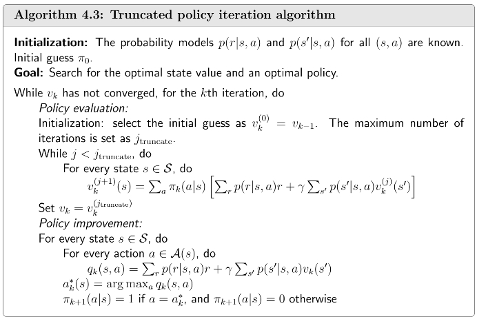 truncated policy iteration